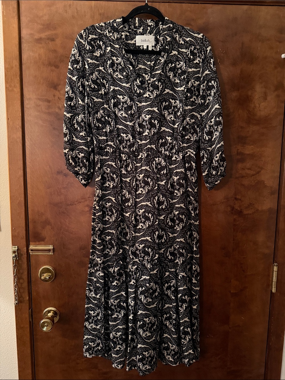 ba&sh Black and White print Maxi Dress
